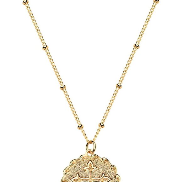 Gold Cross Necklace 14K Gold Plated Dainty Gold Cross Pendant Necklace for Women - Picture 1 of 7